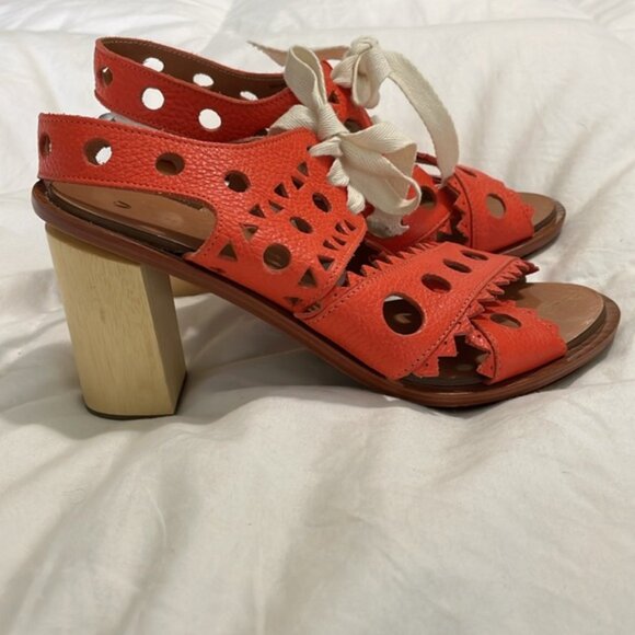 Anthropologie Leifsdottir Leather wooden heeled Women’s shoes - Picture 6 of 15